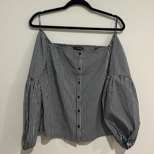 Express Stripe Off the Shoulder Top